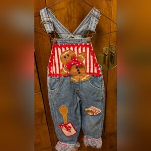 Greggy Girl Girl's Christmas overalls 2T